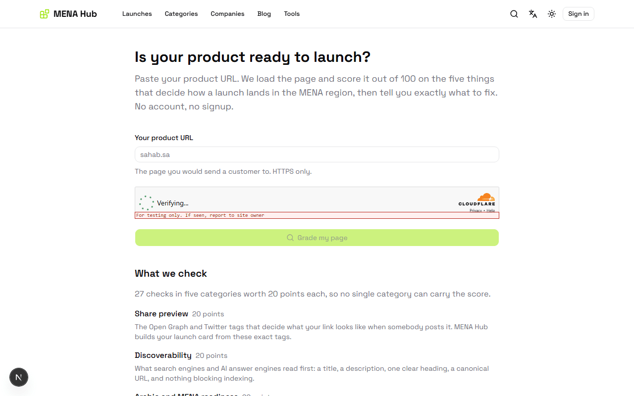 Launch readiness grader